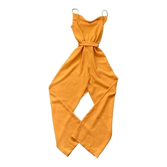 H2O Italia Tinomi Cowl Neck Wide Leg Jumpsuit with detachable Belt in Marigold - Picture 10 of 13